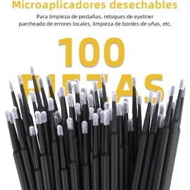 300 pcs Cepillos Desechables para Pestañas, Cepillos Labios y Microaplicador, Ideal para Aplicar Rímel, Sombras de Ojos, Brillo de Labios, Extensiones de Limpieza de Pestañas (Negro)