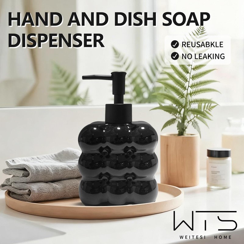 Glass Soap Dispenser with Rust Proof Pump, 12oz Refillable Hand