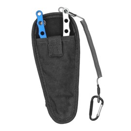 FONGKNOX Portable Premium Grade Fishing Pliers Aluminium Alloy Hook Remover Fishing Tool Ring Spliting Line Cutting Multi-Functional Lightweight with Retractable Spring Cord & Bag Blue & Silver