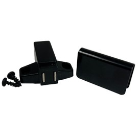 Magnetic Pressure Push Latch 1k Pull with Matching Strike Plate (Black) for Glass or Mirrored Cabinet Doors from 3/16” to 1/4” Thick. by E.H.C.