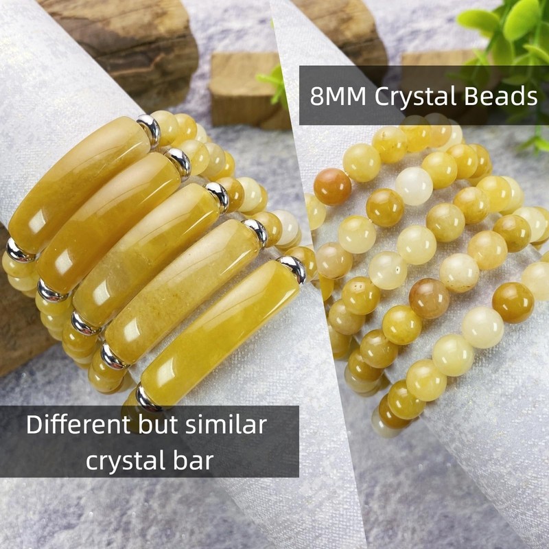 EDEN'S CALL 8mm Healing Crystal Beads Stretch Bracelet Handmade Good