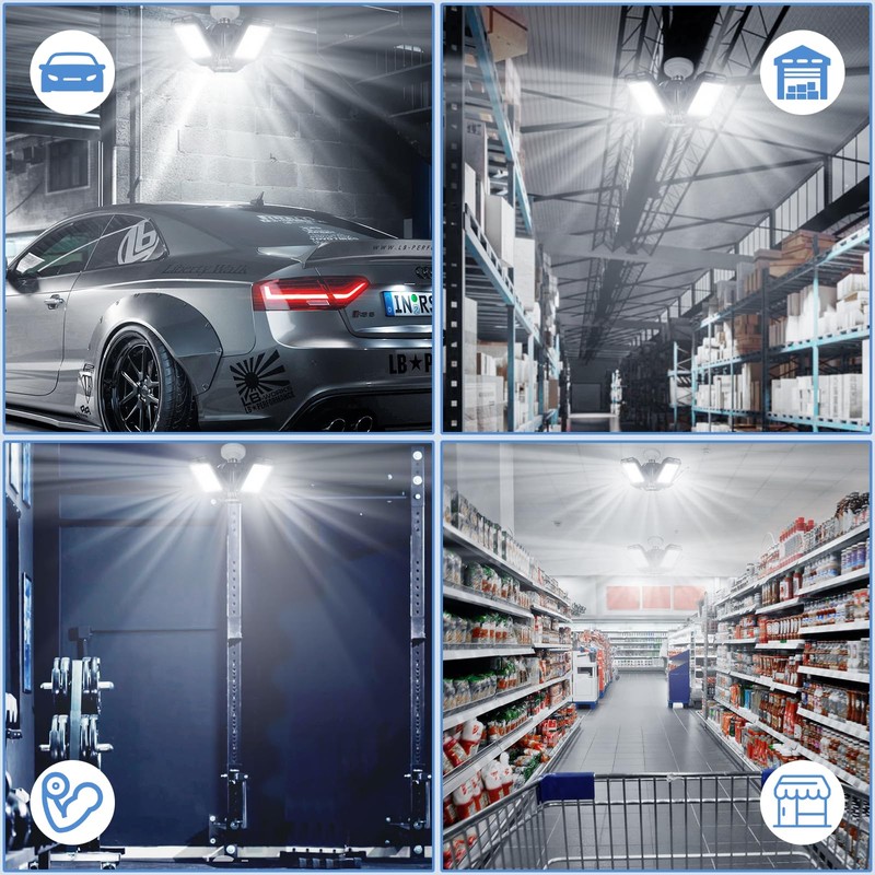 Aoretic LED Garage Lights Bulb 4 Pack -80W, 8000LM 6500K