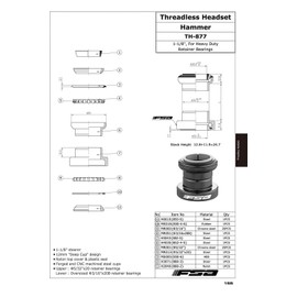 FSA Hammer 1-1/8" Threadless Heavy-Duty Headset Oversized BMX MTB Bike, Black #XTE1624