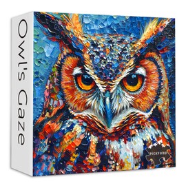 PICKFORU Owl Puzzles 1000 Pieces, Bird Art Puzzles Hard, Impossible Difficult Jigsaw Puzzles 1000 Pieces Owl Painting, Challenging Puzzles as Owl Decor