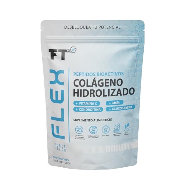 Colgeno Hidrolizado Vitamina C Glucosamina Condroitina MSM Suplemento Alimenticio FT