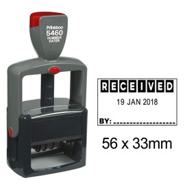 Printtoo Heavy Duty Dater Stamp with Received by Text Self Inking Office Document Date Rubber Stamp-Black