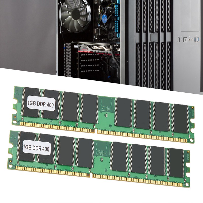 2Pcs Memory Module Desktop Computer Double‑Sided 16‑Grain DDR 1GB 400MHZ