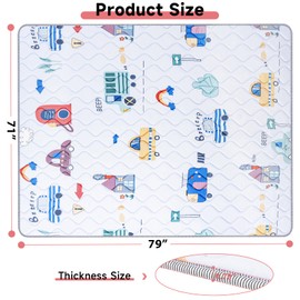 Baby Play Mat, Soft Baby Floor Mat, 79’’ x 71’’ Thicker Foam Play Mat Foldable Baby Playpen Mat Crawling Mat for Babies, Toddlers, Car Design