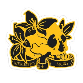 Elizabeth (3 PCs/Pack) Memento Mori Skull and Flowers Remember You Will Die 3x4 Inch Die-Cut Stickers Decals for Laptop Window Car Bumper Helmet Water Bottle