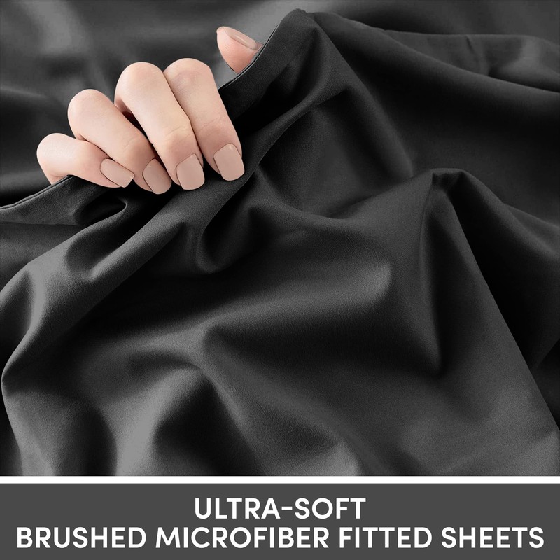 Moonlight Bedding Double Fitted Sheet - 25cm Deep Pockets Ultra