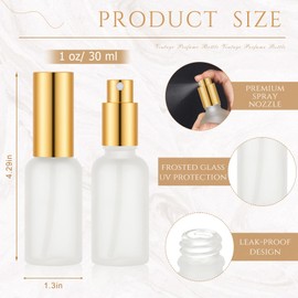 Roshtia 30 Pcs 1 oz Gold Glass Spray Bottle Refillable Perfume Atomizer Clear Decorative Empty Bottles with Fine Mist Sprayer Pump for Face Body Travel