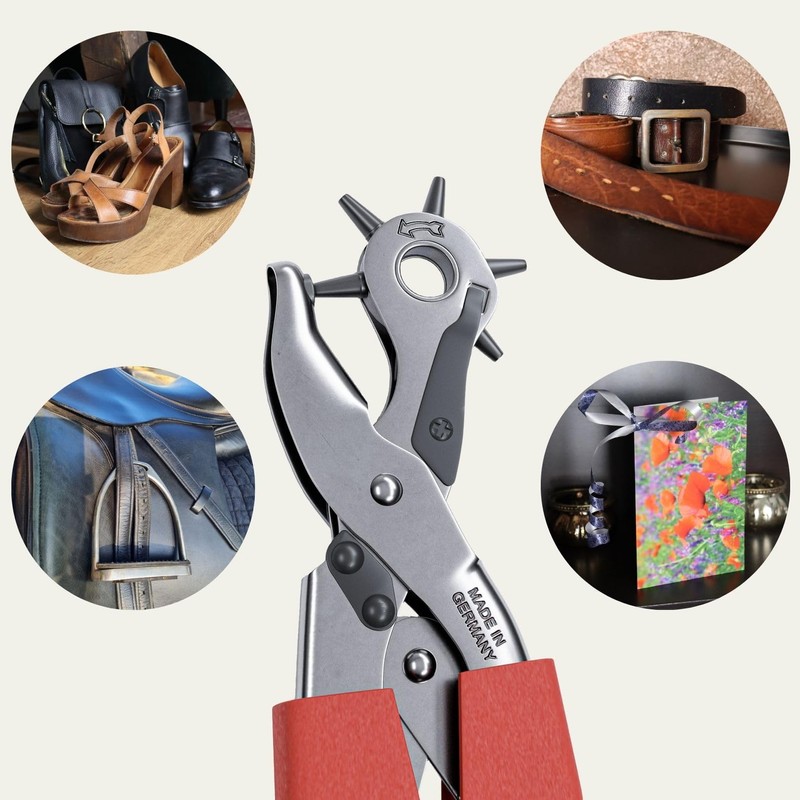 Famex 3519 Revolver Hole Punch Pliers with Handle Support with