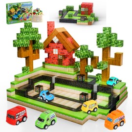 Demolike Magnetic Blocks 110PCS with 6 Animal Toys, Mine Magnet World Building Blocks Set, Toys for Boys & Girls Age 4-6,6-8, STEM Montessori Stacking Building Toys for Toddlers & Kids 3+