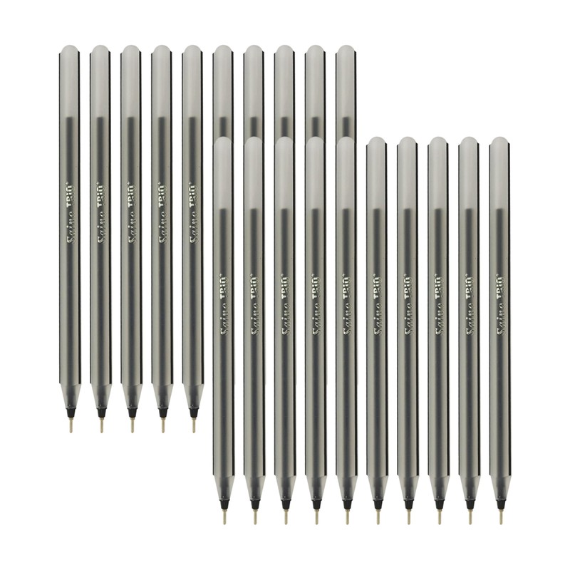 SAINO Trio 20 x 0.7mm Point BLACK Ballpoint Pens Smooth