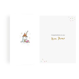 Koko Designs, K70041 Luxury Beautiful Contemporary Happy New Home Card ,White - 8 x 6 inches