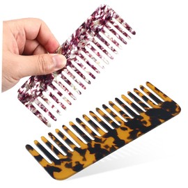 Baluue 2 Pcs Wide Tooth Hair Comb Detangling Comb for Curly Hair Versatile Styling Tool for Men Women Comfortable Use Compact