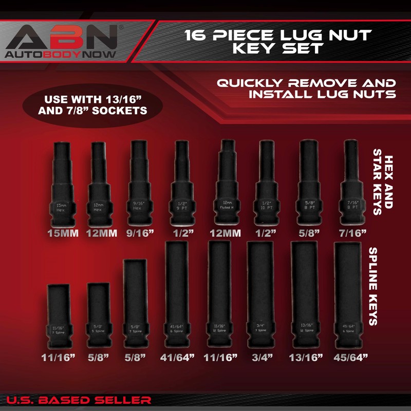 ABN Wheel Lock Removal Tool Kit Lug Nut Key Set