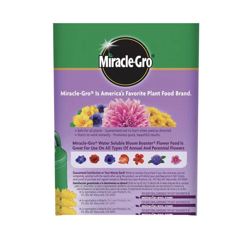Miracle-Gro Water Soluble Bloom Booster Flower Food, 1.5 lb., For