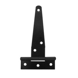 10 Pieces (4 inch) NUZAMAS T-Strap Heavy Duty Shed Hinges, Wood Gate Strap Hinge, Door Barn Gates Hinges Black Wrought Hardware Iron Rustproof