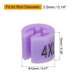 QUARKZMAN Pack of 160 Clothes Hanger Markers 4XL Size Labels, Fits 3.5mm Rod Hanger Size Clips, Clothes Colour Coding Label for Hangers, Pink Purple