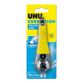 UHU Correction Roller, Ergonomic, Fast and Accurate, White, 10 m x 4.2 mm