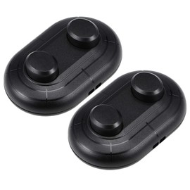 sourcing map Inline Foot Pedal Push Lamp Switch, 2 Buttons Lighting Foot Control Latching ON-Off Footswitch Black 2 Pcs