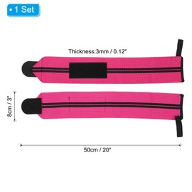 PATIKIL Wrist Wraps Strap, 1 Set Wrist Compression Brace Wrist Support Protection Unisex Adjustable with Thumb Loop 20"x3" for Fitness, Weightlifting, Strength Training, Rose Red, Black