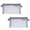 XuJJunB Small Pouch, Set of 2 (Gray), Mesh Cosmetic Pouch,