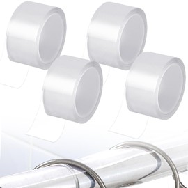 TORIHIKI 4 Pcs Curtain Ring Glide Tape, 16.4 Ft Smooth and Silent Drapery Slide Tape