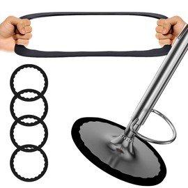 4 Pcs Bar Stool Leg Protectors - Silicone Anti-Slip Covers for 14.5"-16.5" Round Base, No Noise & Scratch Proof Chair Foot Pads for Wooden Floors & Hard Surfaces (Black)