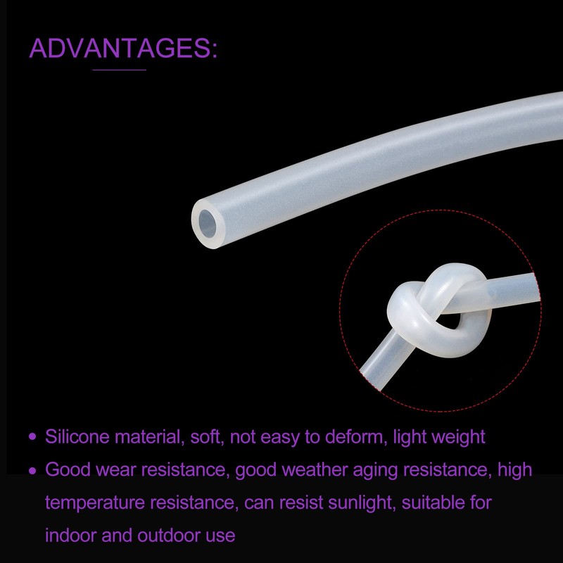 DMiotech 7mm ID 10mm OD 10 Feet Silicone Tube, Translucent