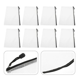 jojofuny 12pcs Stationery Storage Bag Clear Pouches with Zipper Plastic Zip File Folders Education Supplies & Craft Supplies Mini Envelopes Document Storage Bags Mesh PVC A4 Cosmetic White
