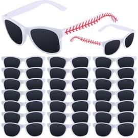 CHUNNIN CHUNNIN 16 Pack Baseball Sunglasses Red White Sunglasses Bulk for Kids Baseball Party Favors Sports Plastic Glasses for Team Gifts Birthday Goodie Bags Stuffers Sports Theme Party Supplies Favors