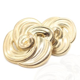 Floral Gold Metal Shank Buttons - 12 Pcs - 3 Size Options - Luxury Floral Round Wave Metal Shank Buttons for Men Women Blazer Coat Uniform Shirt Suit and Jacket Sewing Craft DIY FLR5232