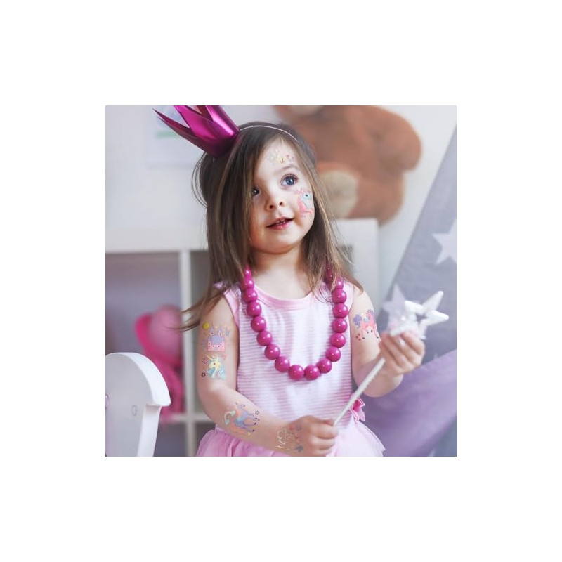 Cheerland 108 tatuajes de unicornio para niñas, decoraciones para fiestas