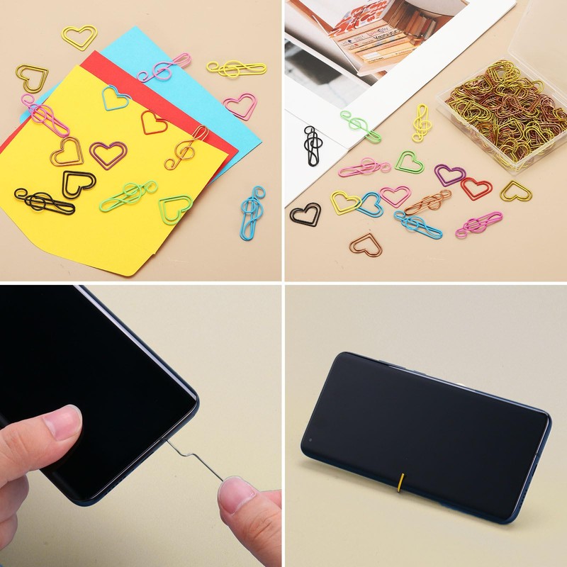 PATIKIL 100pcs Paper Clip, Heart Style Paper Clip Small Cute