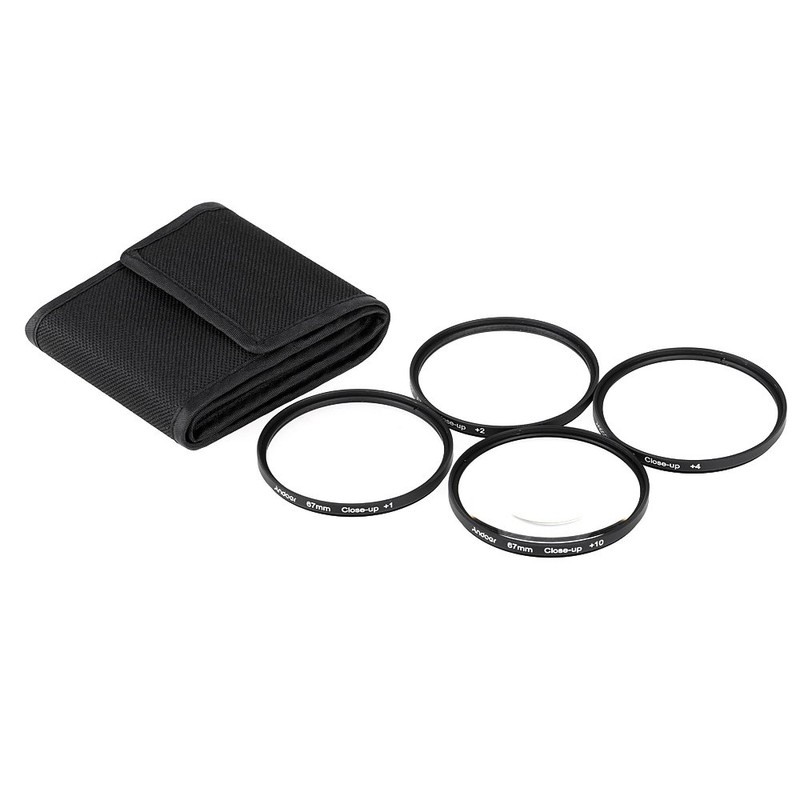 Andoer® 67mm Macro Close-Up Filter Set with Pouch Close-up Lens