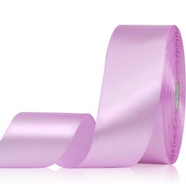 Sagaat Light Purple Ribbon 1-1/2 Inch 50 Yards, Solid Satin Ribbon for Flower Bouquet, Crafts, Gift Wrapping, Bridal Invitations, Hair, Festival and Party Decorations