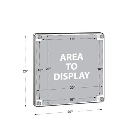 Azar Displays 105520-GLD Floating Acrylic Gallery Wall Set of Four Floating Frames with Stand Off Caps: 16” x 16” Graphic Size, Overall Frame Size: 20” x 20”, Gold, 4-Pack