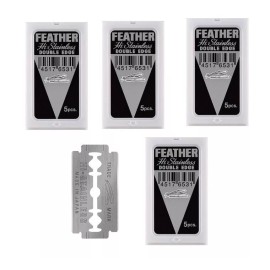 Feather 20 count Feather Hi-Stainless Double Edge Platinum Coated Razor Blades Japan