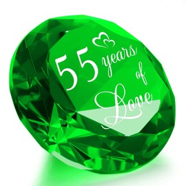 YWHL 55th Wedding Anniversary Decoration, Emerald Wedding Gifts for Parents, Love Present for Her Him, Emerald Green Keepsake