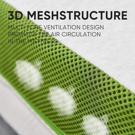 FLEXPEDIC 2 Inch Mattress Topper Queen, Green Tea Infused Memory Foam Mattress Topper, Double Sides Cooling Mattress Pad, Pressure Released Mattress Topper with Non-Slip Ventilated Soft Fabric Cover