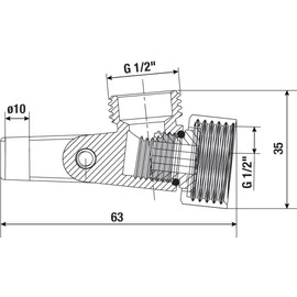 CORNAT TECB3380 Shower Joint 1/2 Chrome