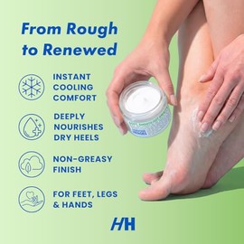 Handmade Heroes Revive & Renew - Máscara de manos y pies de menta – Crema hidratante profunda para talones secos agrietados, manos ásperas y pies cans