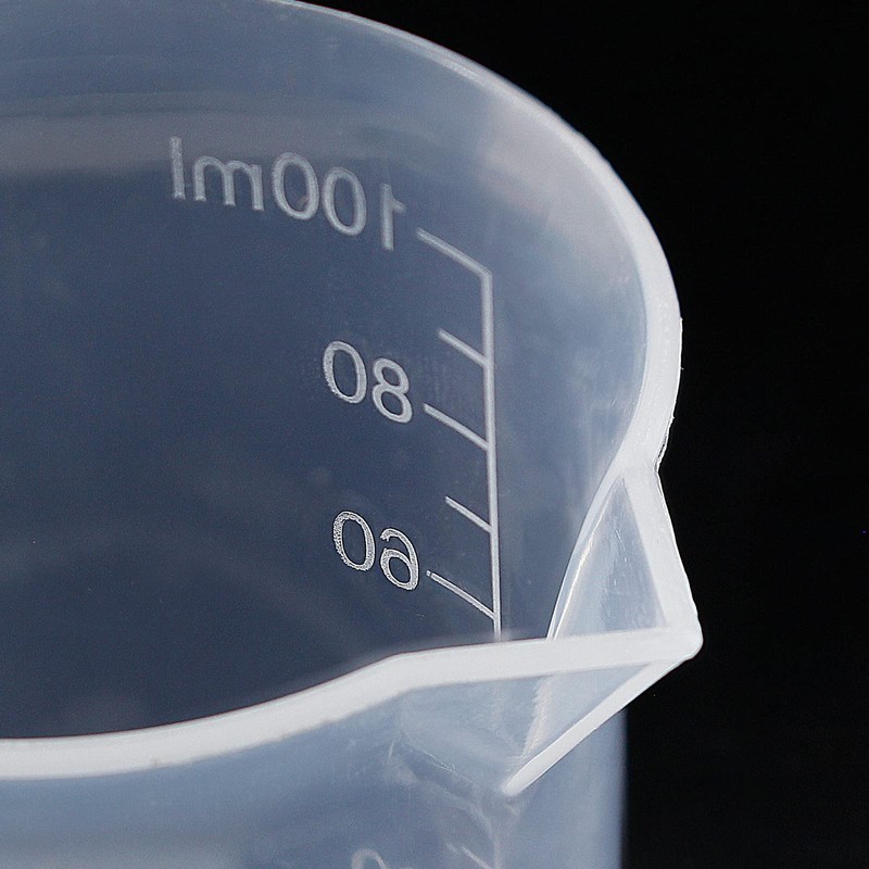 Waziaqoc 100ml/3.4oz Plastic Graduated Beaker (3 Pack), Transparent PP Measuring