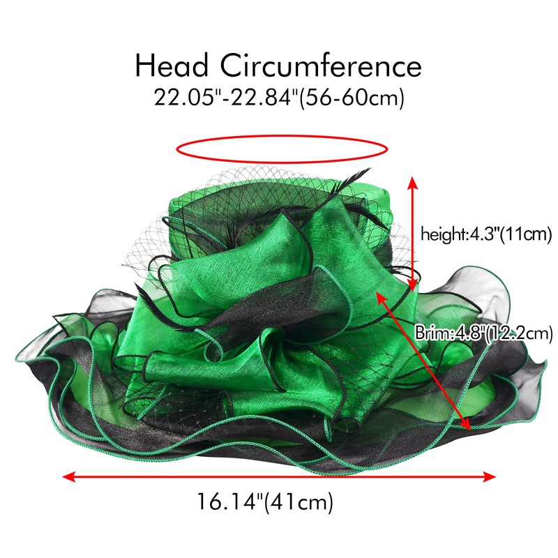 YIDINGCO 2025 Derby Hats for Women Girls Ladies, Organza Church