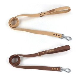 Wolfone Waterproof Dog Leash Carabiner Leash for Dogs Soft Handle Easy Care 6ft*25mm*2.5mm Brown