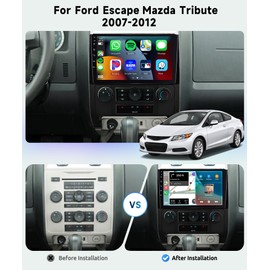 8 CORE 4G+64G Car Radio Stereo for Ford Escape Mazda Tribute 2007-2012 with Wireless CarPlay/Android Auto, 9 Inch 1280 * 720P IPS Touch Screen Android 13 GPS WiFi Bluetooth DSP SWC Camera