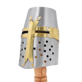 Medieval Warrior Brand 18 Gauge Steel Miniature Display Helmet (Crusader)