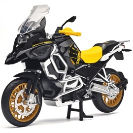 RZAPE Diecast Motorcycle Model Kit 1/12 Scale R1250 GS ADV Model Motorcycles,Kids Motorcycles Toy Front Wheel Can Be Steered Left and Right,Motorcycle Toys for Kids 3-5（Yellow）